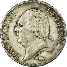 Moeda, França, Louis XVIII, Louis XVIII, 5 Francs, 1822, Paris, EF(40-45)