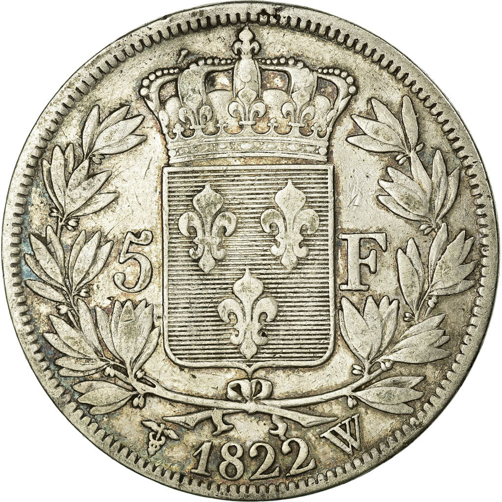 Monnaie, France, Louis XVIII, Louis XVIII, 5 Francs, 1822, Lille, TB+, Argent