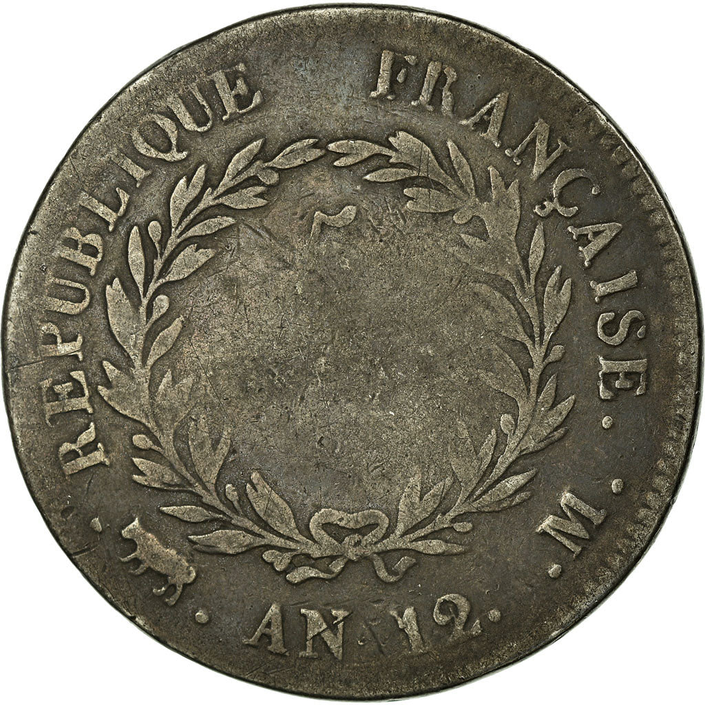 Moneta, Francia, Napoléon I, 5 Francs, An 12, Toulouse, B+, Argento, KM:659.10