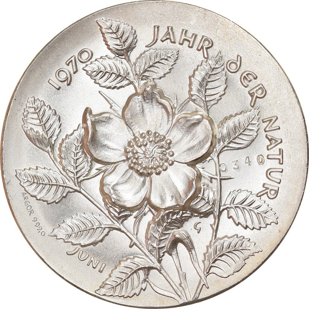 Suisse, Médaille, Année de la Nature, Juin, Oiseau, Fauna, 1970, SPL+, Argent