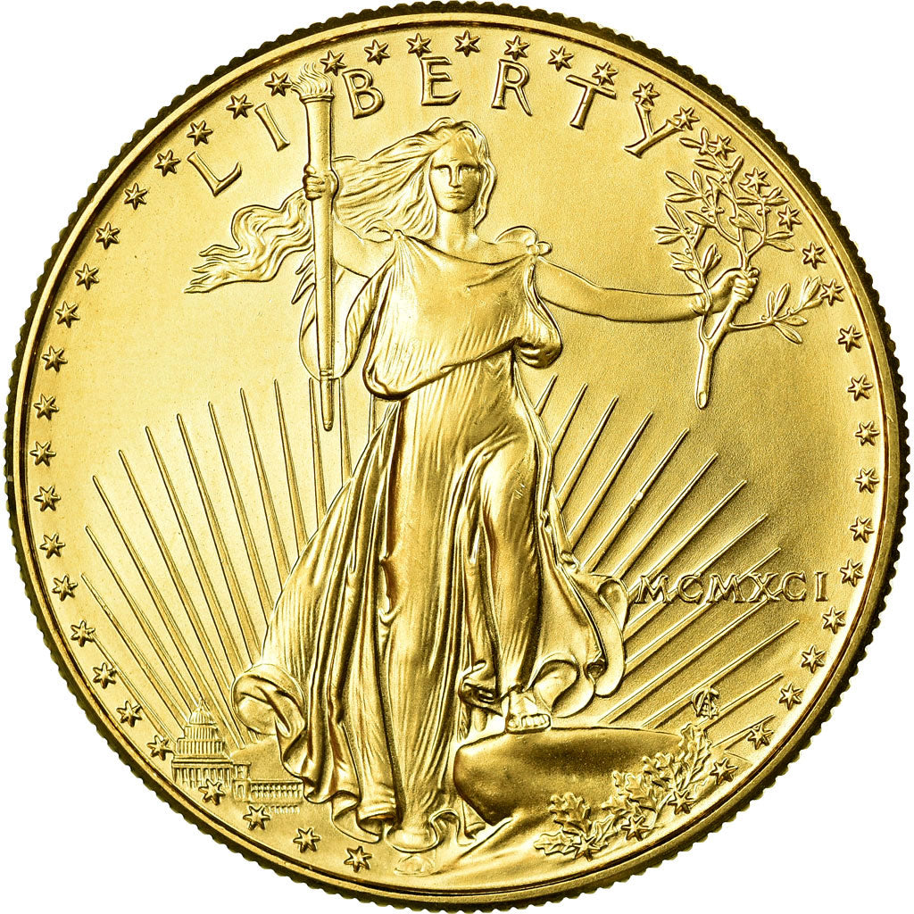 Coin, United States, $50, 1991, U.S. Mint, Philadelphia, MS(65-70), Gold, KM:219