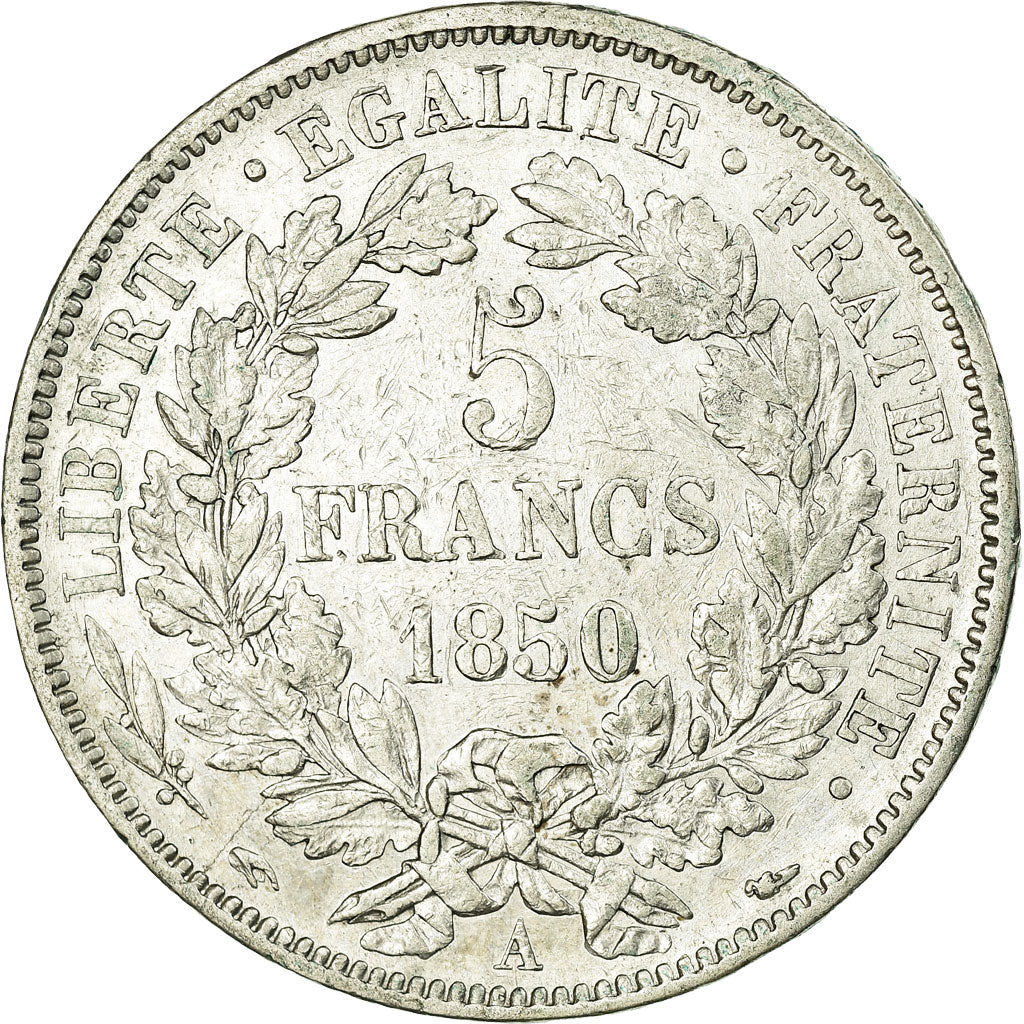 Coin, France, Cérès, 5 Francs, 1850, Paris, EF(40-45), Silver, KM:761.1