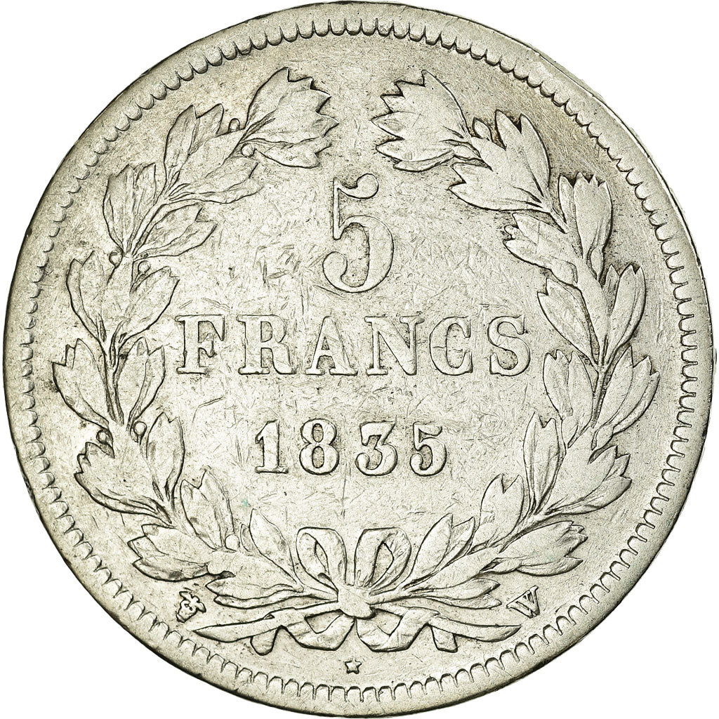 Moneta, Francia, Louis-Philippe, 5 Francs, 1835, Lille, MB, Argento, KM:749.13