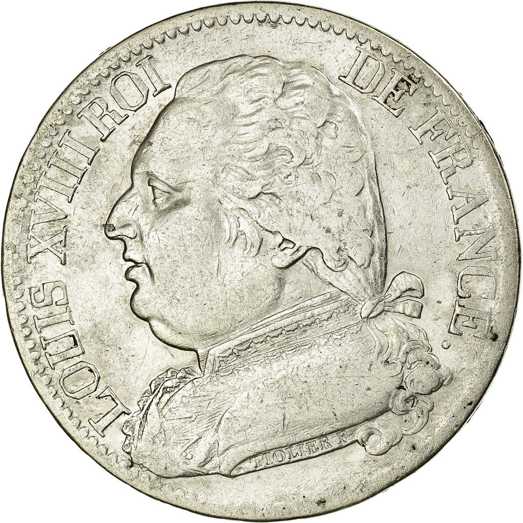 Moneta, Francja, Louis XVIII, 5 Francs, 1814, Paris, VF(30-35), Srebro