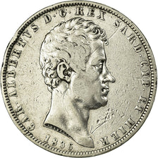 Moeda, ESTADOS ITALIANOS, SARDINIA, Carlo Alberto, 5 Lire, 1836, Genoa