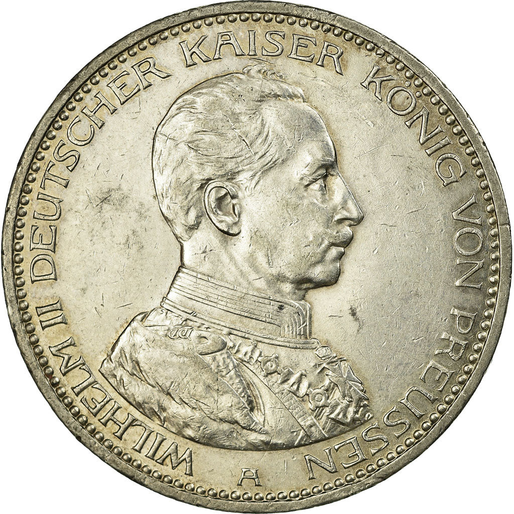 Coin, German States, PRUSSIA, Wilhelm II, 5 Mark, 1913, Berlin, AU(50-53)