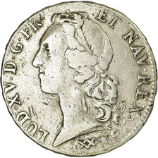 Moneta, Francia, Louis XV, Écu au bandeau, Ecu, 1758, Bordeaux, MB, Argento