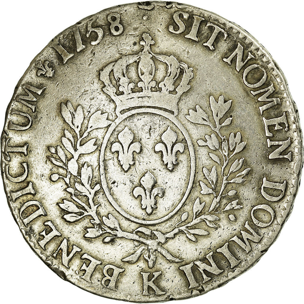 Moneta, Francia, Louis XV, Écu au bandeau, Ecu, 1758, Bordeaux, MB, Argento