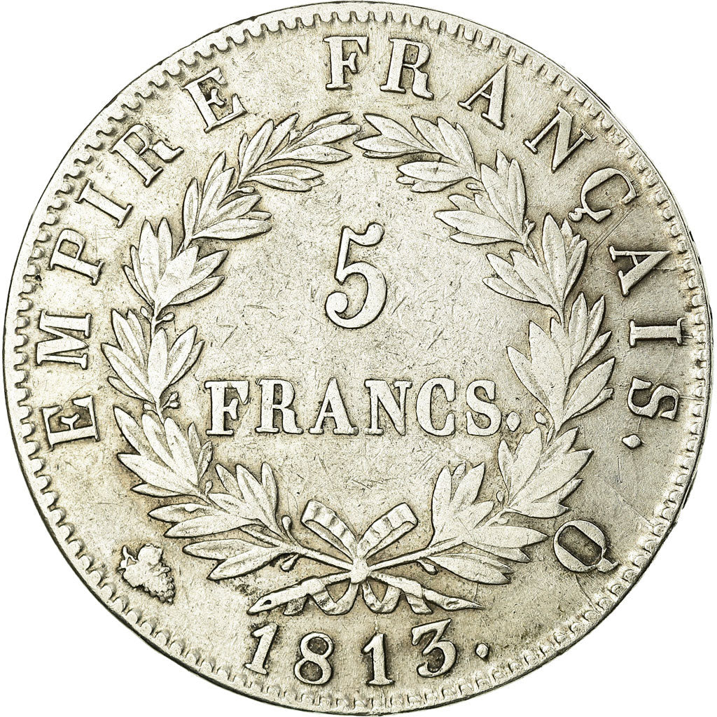 Coin, France, Napoléon I, 5 Francs, 1813, Perpignan, VF(30-35), Silver