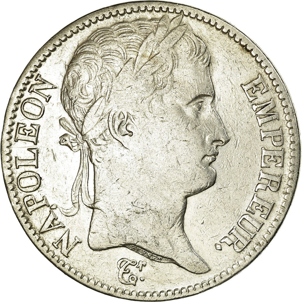 Moneta, Francia, Napoléon I, 5 Francs, 1812, Perpignan, MB, Argento, KM:694.12