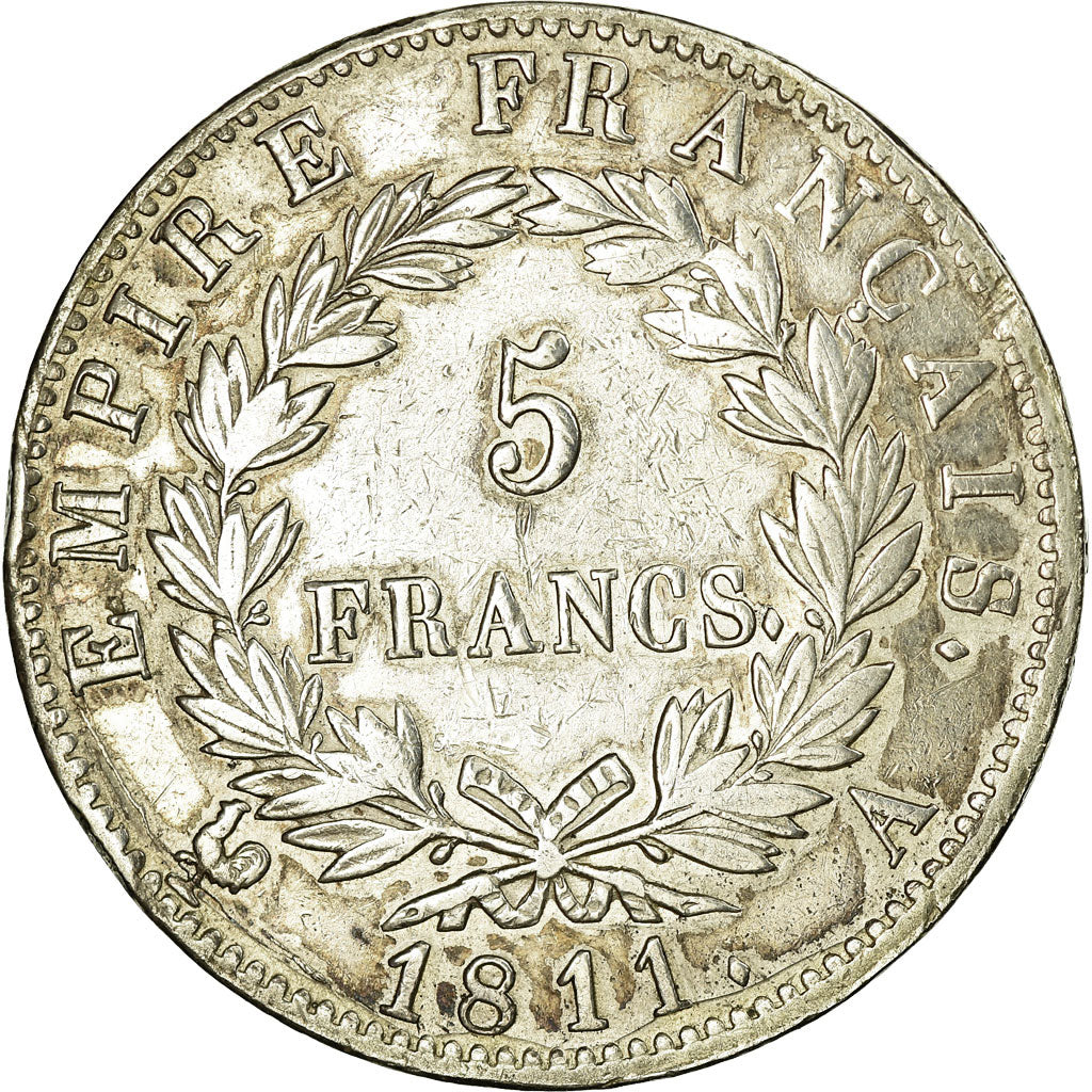 Coin, France, Napoléon I, 5 Francs, 1811, Paris, EF(40-45), Silver, KM:694.1