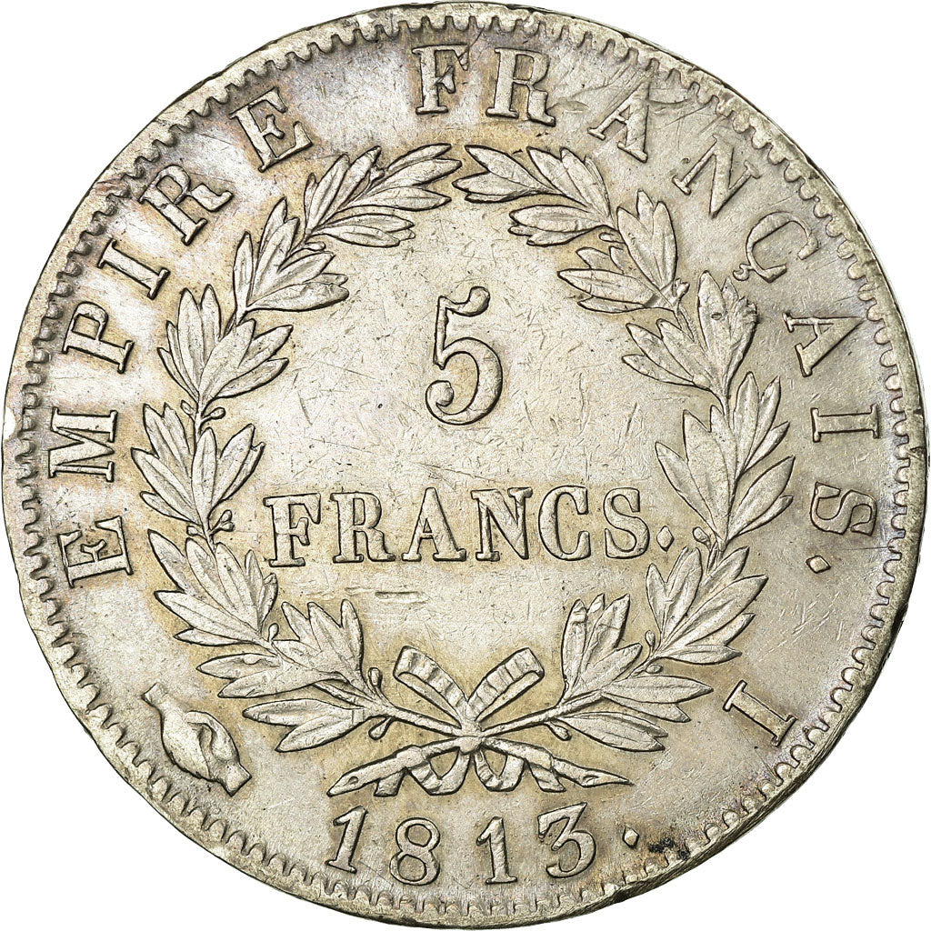 Moneda, Francia, Napoléon I, 5 Francs, 1813, Limoges, BC+, Plata, KM:694.7