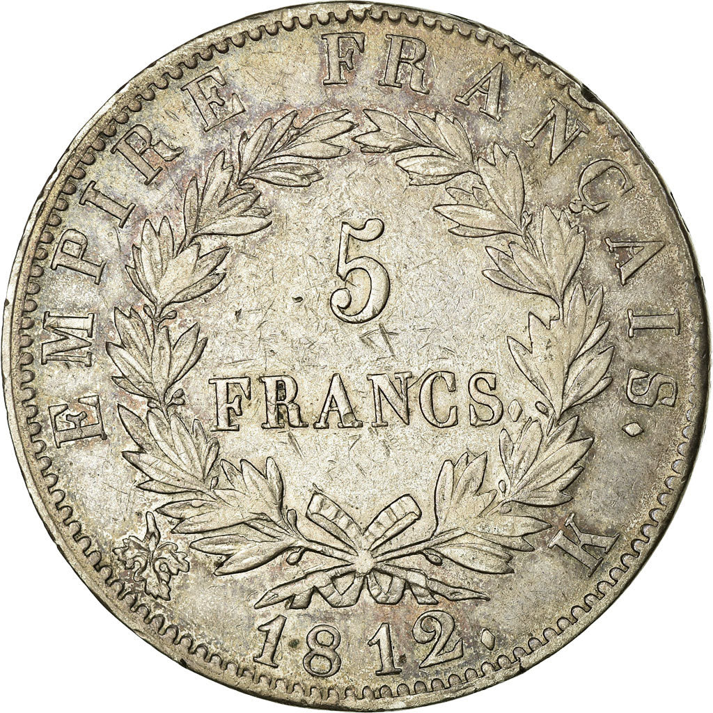 Coin, France, Napoléon I, 5 Francs, 1812, Bordeaux, VF(30-35), Silver