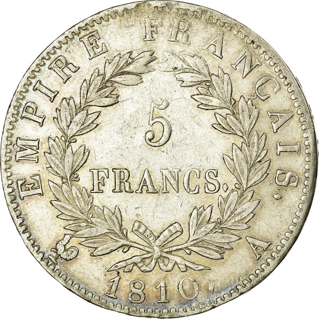 Coin, France, Napoléon I, 5 Francs, 1810, Paris, EF(40-45), Silver, KM:694.1