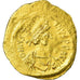 Coin, Justinian I, Tremissis, 527-565 AD, Constantinople, EF(40-45), Gold
