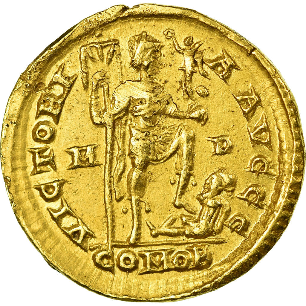 Coin, Honorius, Solidus, 395-402, Milan, AU(50-53), Gold, RIC:1206C