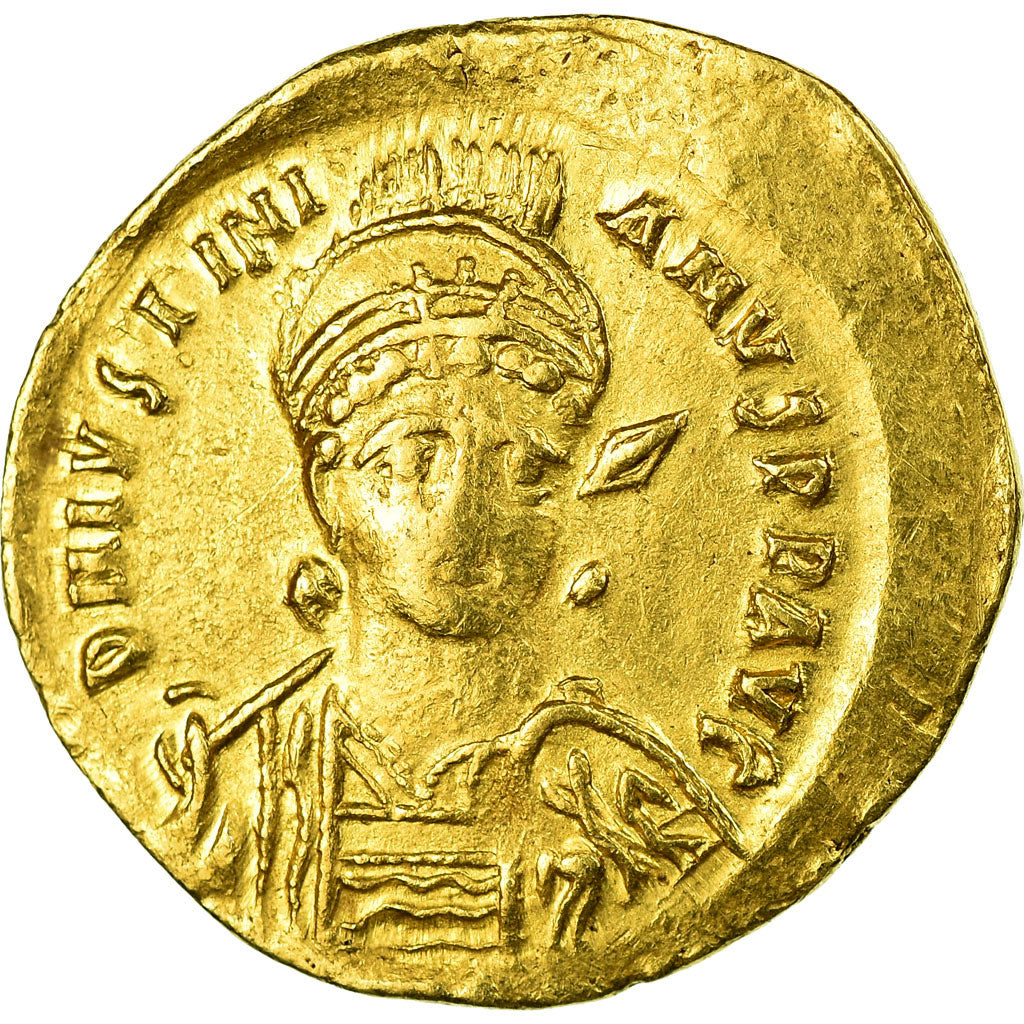 Justinian I 527-565, Solidus, Constantinople, EF(40-45), Gold, Sear 137
