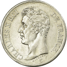 Moneta, Francia, Charles X, 5 Francs, 1826, Paris, BB+, Argento, Gadoury:643