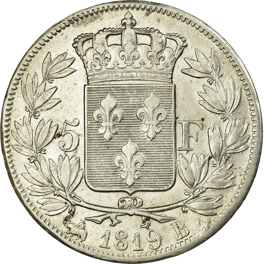 Monnaie, France, Louis XVIII, Louis XVIII, 5 Francs, 1819, Rouen, TB+, Argent