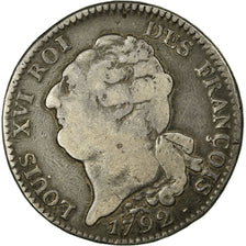 Moneta, Francia, Écu de 6 livres françois, ECU, 6 Livres, 1792, Paris, MB