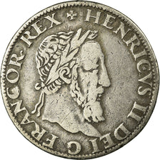 Coin, France, Henri II, Teston, Paris, Rare, VF(30-35), Silver, Duplessy:987 a