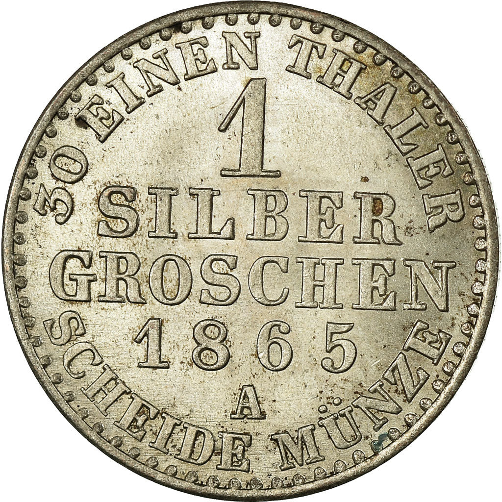 Coin, German States, PRUSSIA, Wilhelm I, Groschen, 1865, Berlin, MS(63), Silver