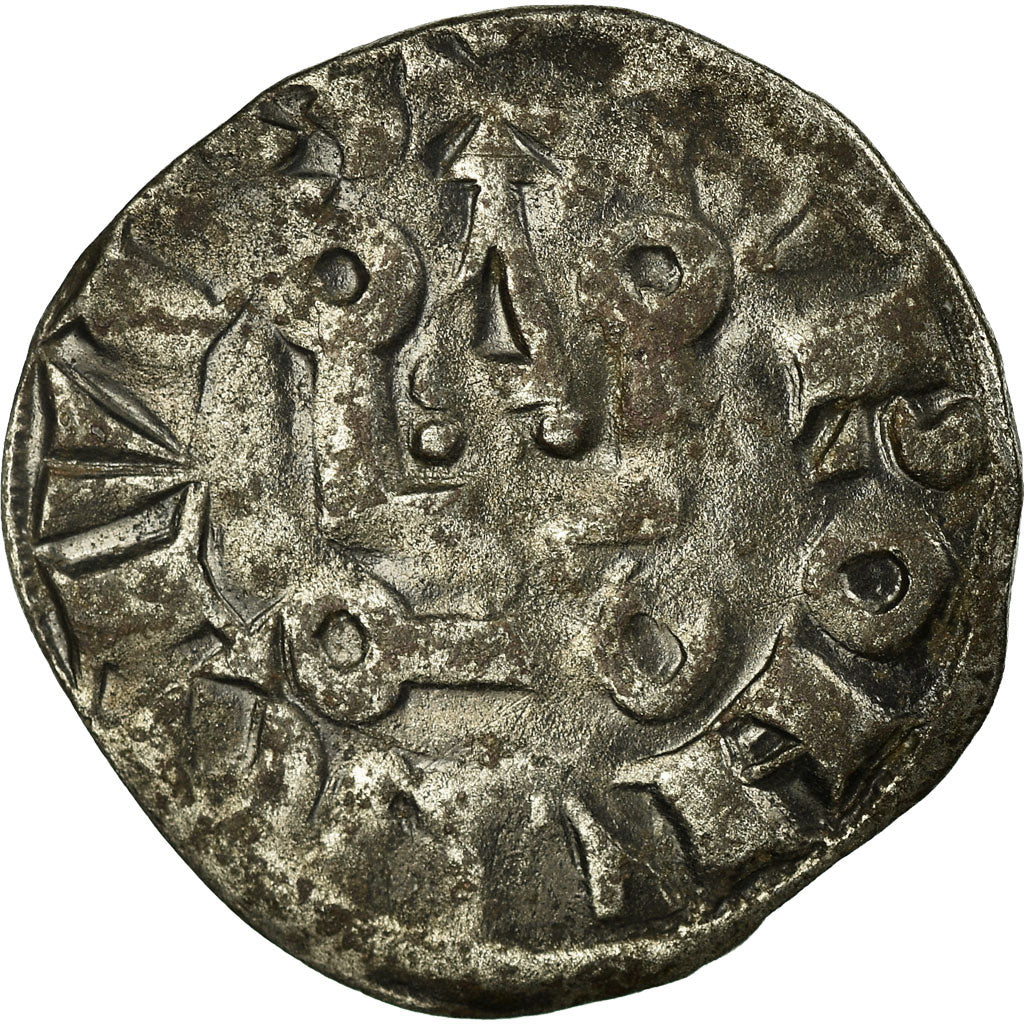 Moeda, França, Philip II, Denier Tournois, Saint-Martin de Tours, VF(30-35)