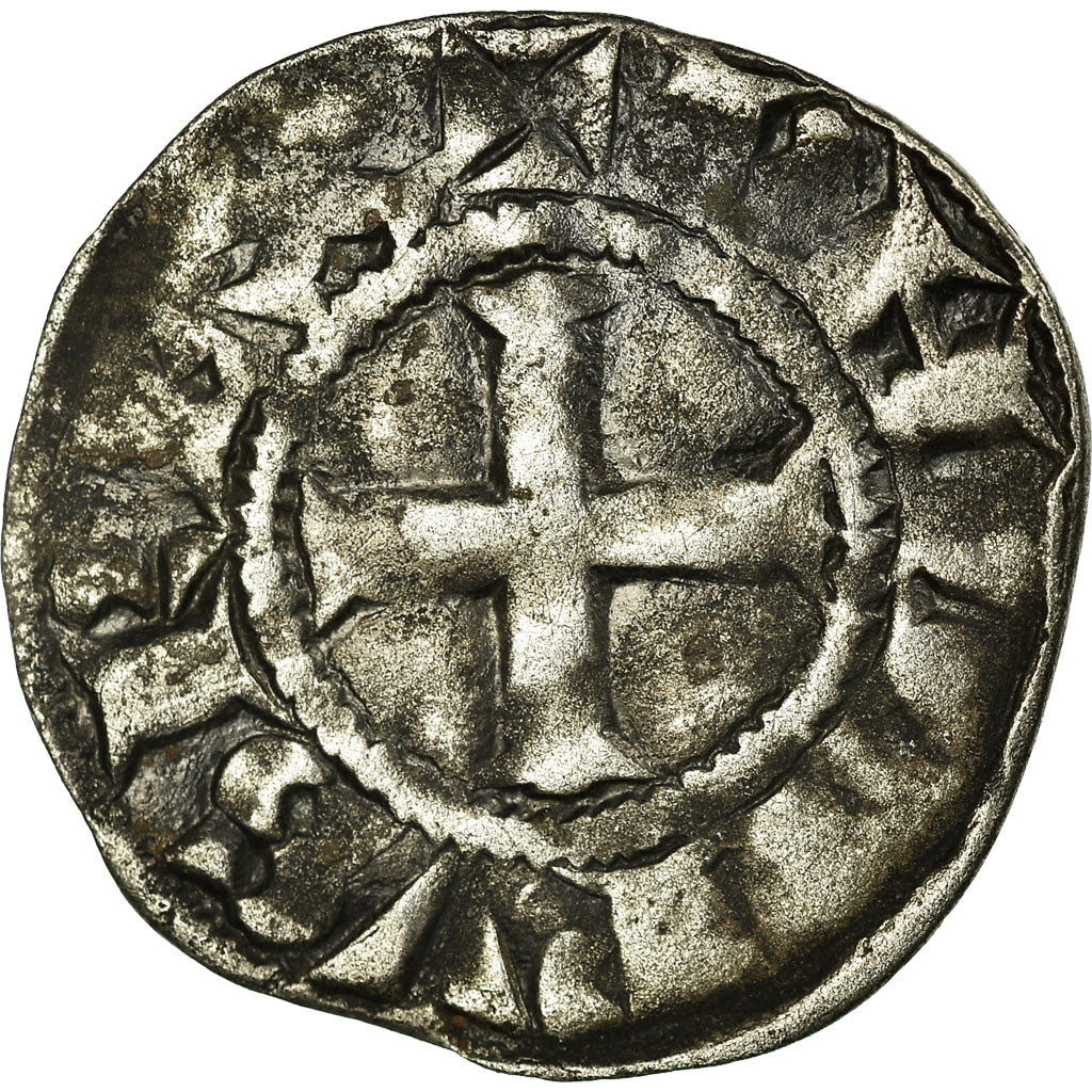 Moeda, França, Philip II, Denier Tournois, Saint-Martin de Tours, VF(30-35)