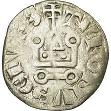 Moneda, Francia, Louis VIII, Denier Tournois, BC+, Vellón, Duplessy:188