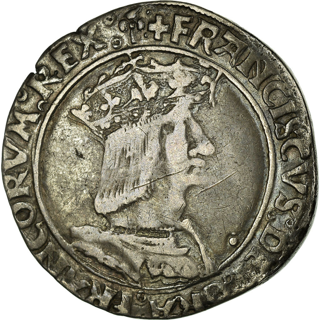 Monnaie, France, François Ier, Teston, Lyon, TB+, Argent, Duplessy:810