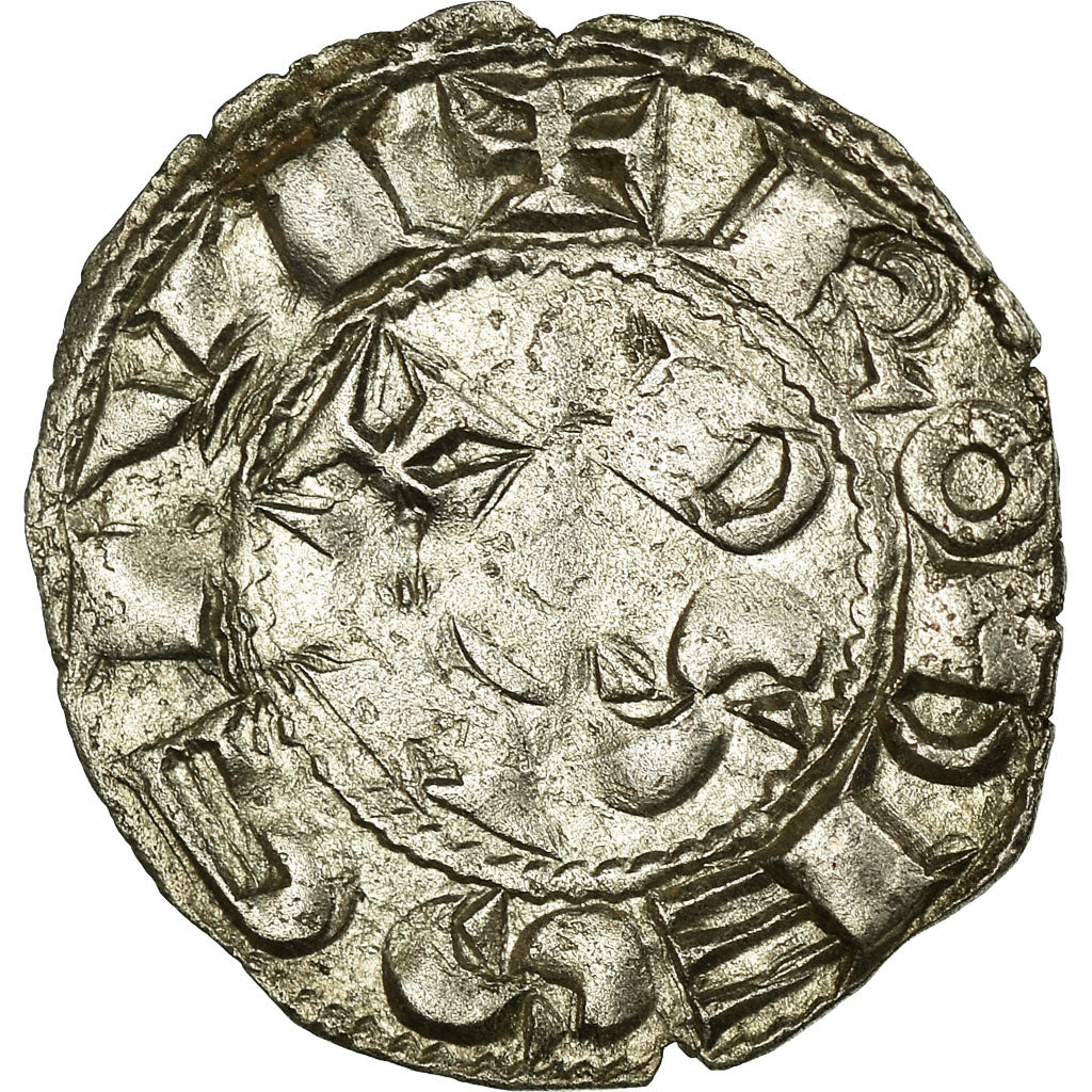 Moneda, Francia, Hugues II, Denarius, Rodez, MBC+, Plata, Boudeau:767