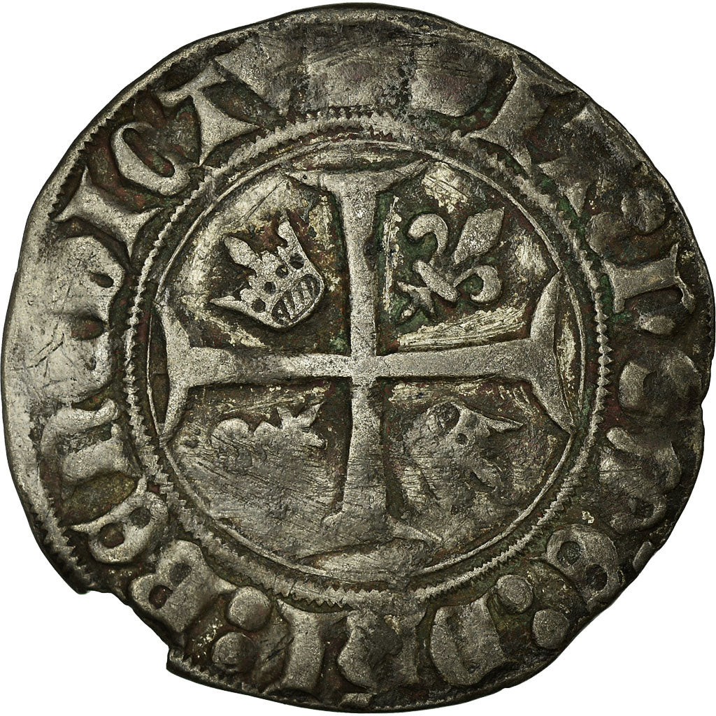 Coin, France, Charles VI, Blanc, EF(40-45), Billon, Duplessy:377
