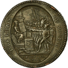 Coin, France, Monneron, 5 Sols, 1792, Paris, VF(20-25), Bronze