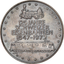 Switzerland, Medal, 125 Jahre Schweizer Eisenbahnen, Lokomotive G.Thommen