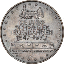 Suisse, Médaille, 125 Jahre Schweizer Eisenbahnen, Lokomotive G.Thommen