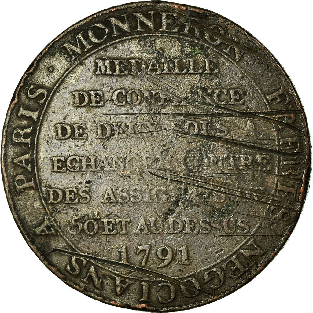 Monnaie, France, 2 Sols, 1791, Birmingham, Monneron, TB+, Bronze, KM:Tn23