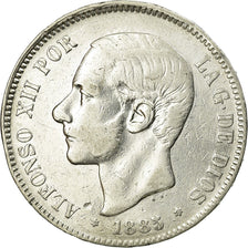 Coin, Spain, Alfonso XII, 5 Pesetas, 1885, Madrid, VF(30-35), Silver, KM:688