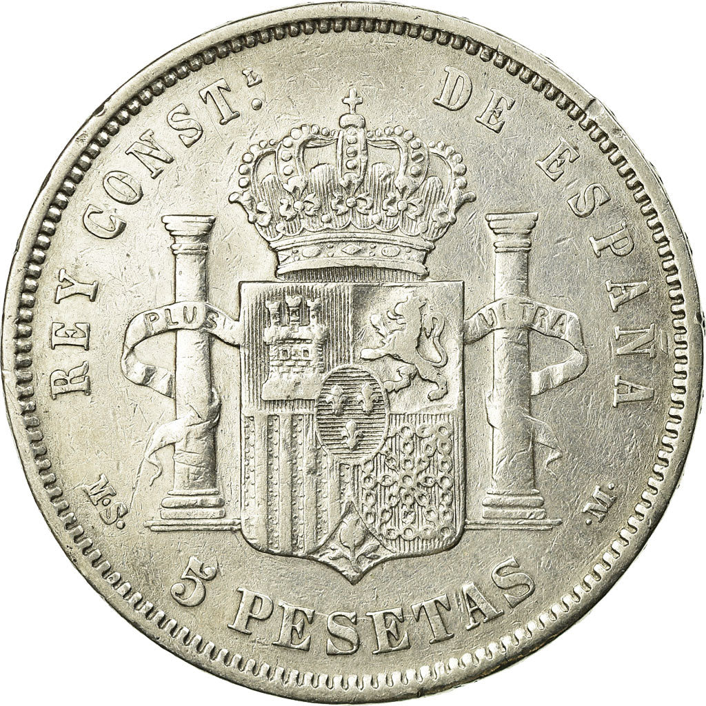 Coin, Spain, Alfonso XII, 5 Pesetas, 1885, Madrid, VF(30-35), Silver, KM:688
