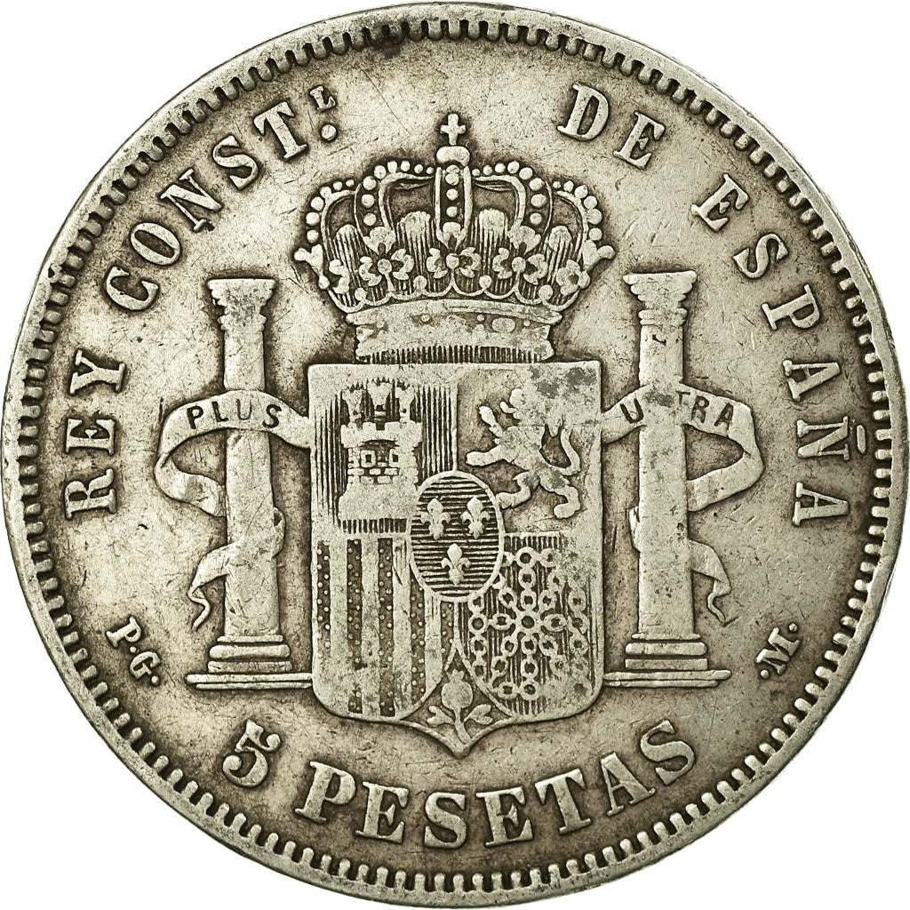 Coin, Spain, Alfonso XIII, 5 Pesetas, 1892, Madrid, VF(20-25), Silver, KM:700
