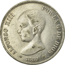 Coin, Spain, Alfonso XIII, 5 Pesetas, 1889, Madrid, Contemporary forgery