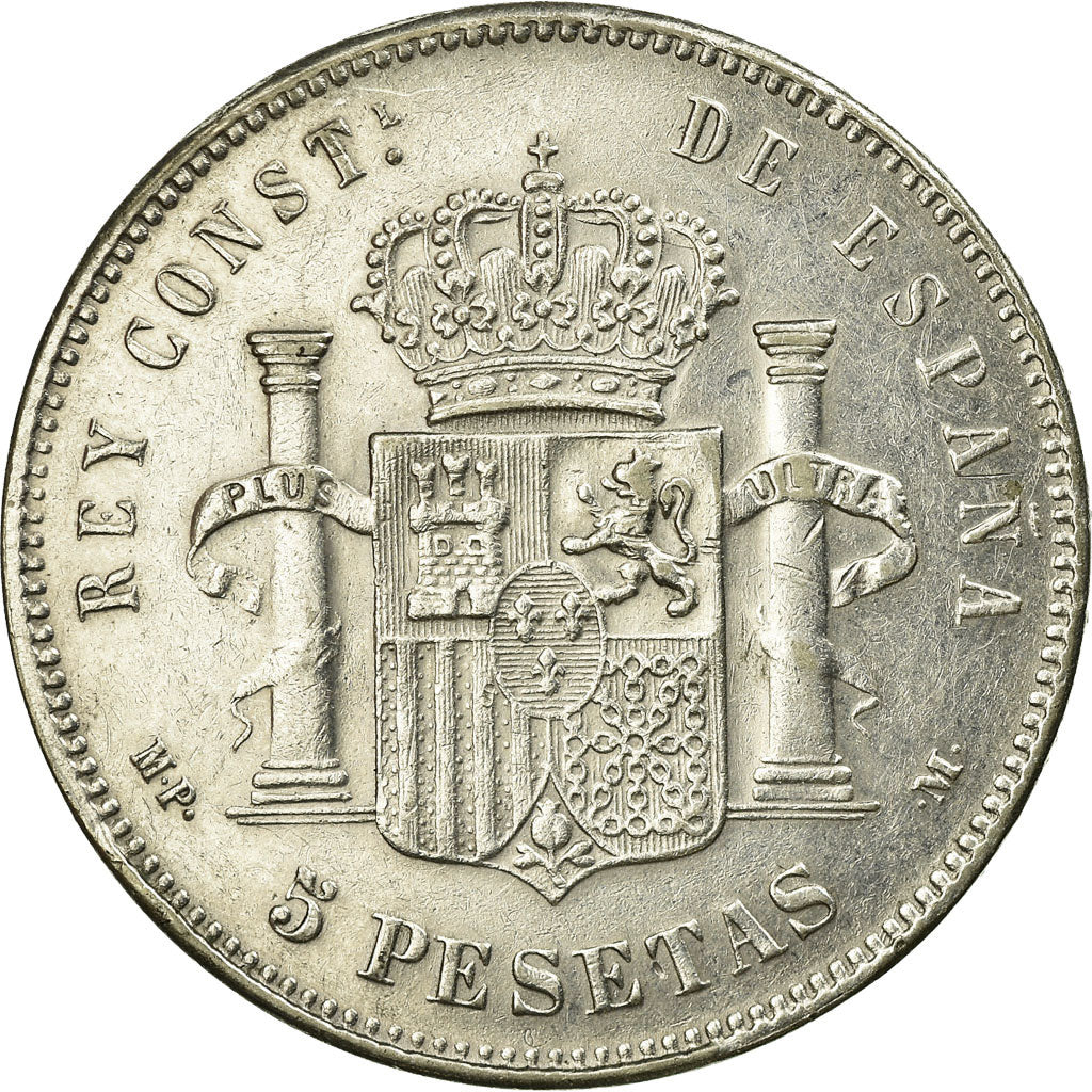 Coin, Spain, Alfonso XIII, 5 Pesetas, 1889, Madrid, Contemporary forgery