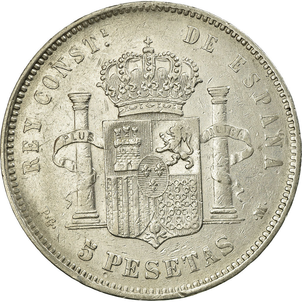 Coin, Spain, Alfonso XIII, 5 Pesetas, 1891, Madrid, EF(40-45), Silver, KM:689