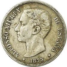 Coin, Spain, Alfonso XII, 5 Pesetas, 1875, VF(30-35), Silver, KM:671