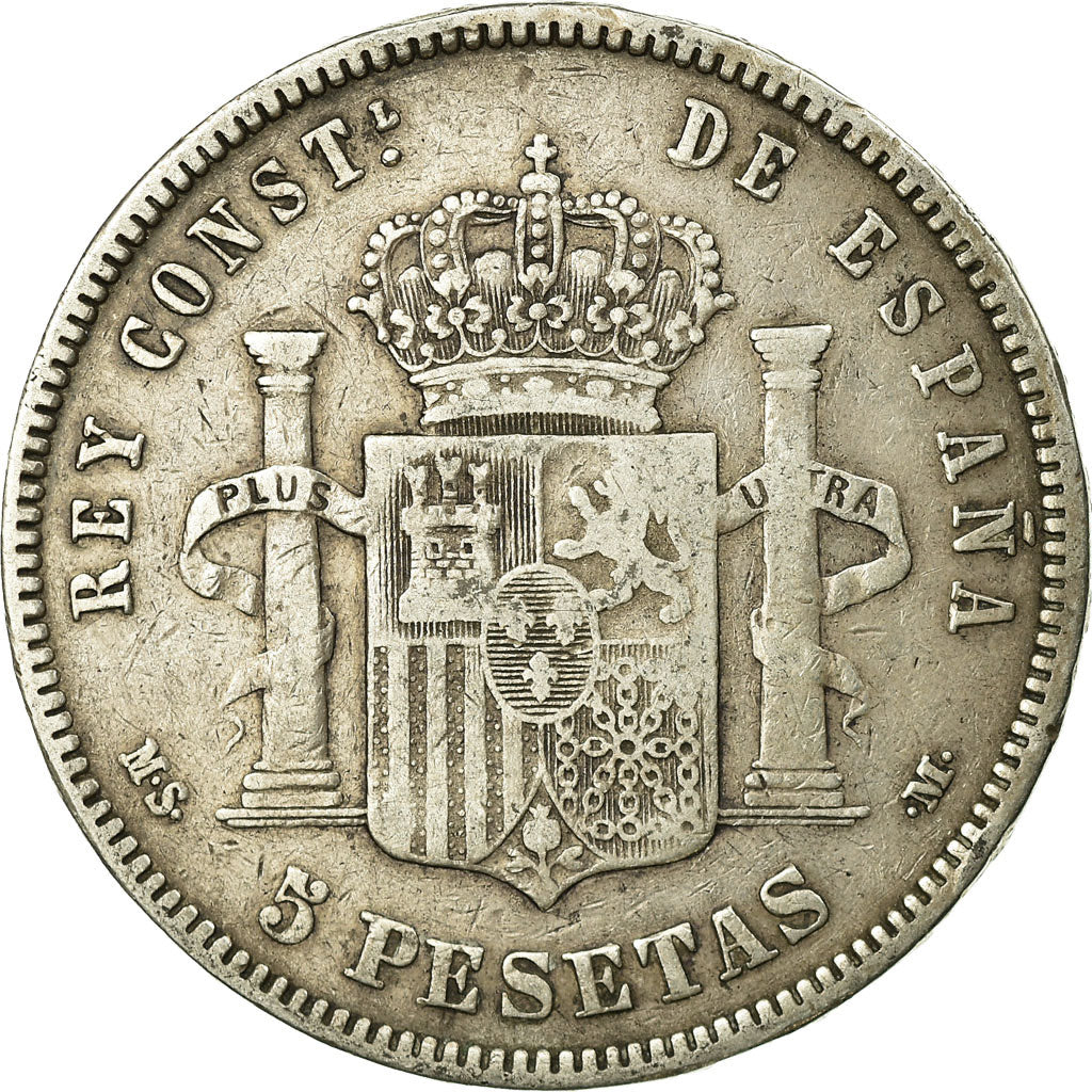 Moneta, Spagna, Alfonso XII, 5 Pesetas, 1883, Madrid, MB+, Argento, KM:688