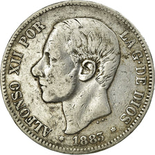 Monnaie, Espagne, Alfonso XII, 5 Pesetas, 1883, Madrid, TB+, Argent, KM:688