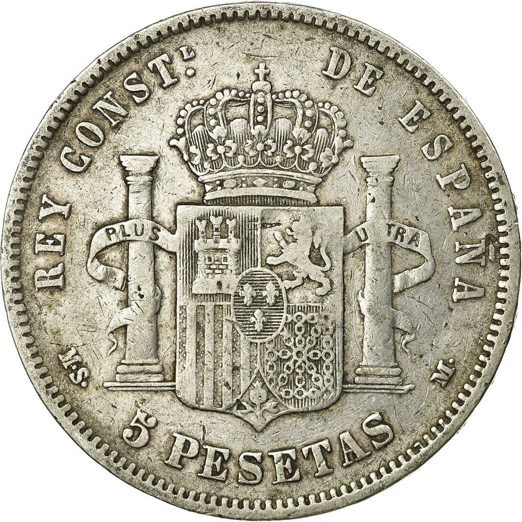 Monnaie, Espagne, Alfonso XII, 5 Pesetas, 1883, Madrid, TB+, Argent, KM:688