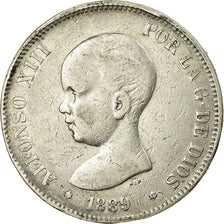 Coin, Spain, Alfonso XIII, 5 Pesetas, 1889, Madrid, VF(30-35), Silver, KM:689
