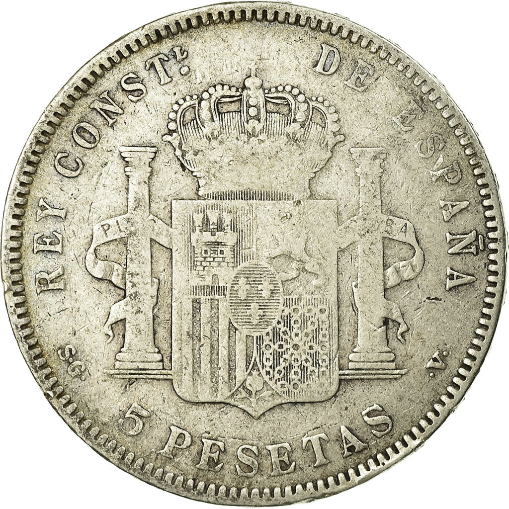 Münze, Spanien, Alfonso XIII, 5 Pesetas, 1898, Madrid, S, Silber, KM:707
