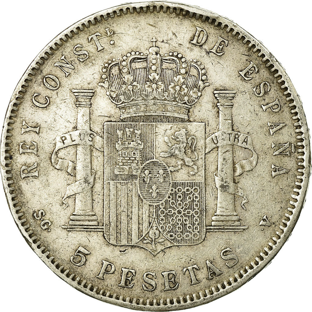 Moeda, Espanha, Alfonso XIII, 5 Pesetas, 1898, Madrid, VF(30-35), Prata, KM:707