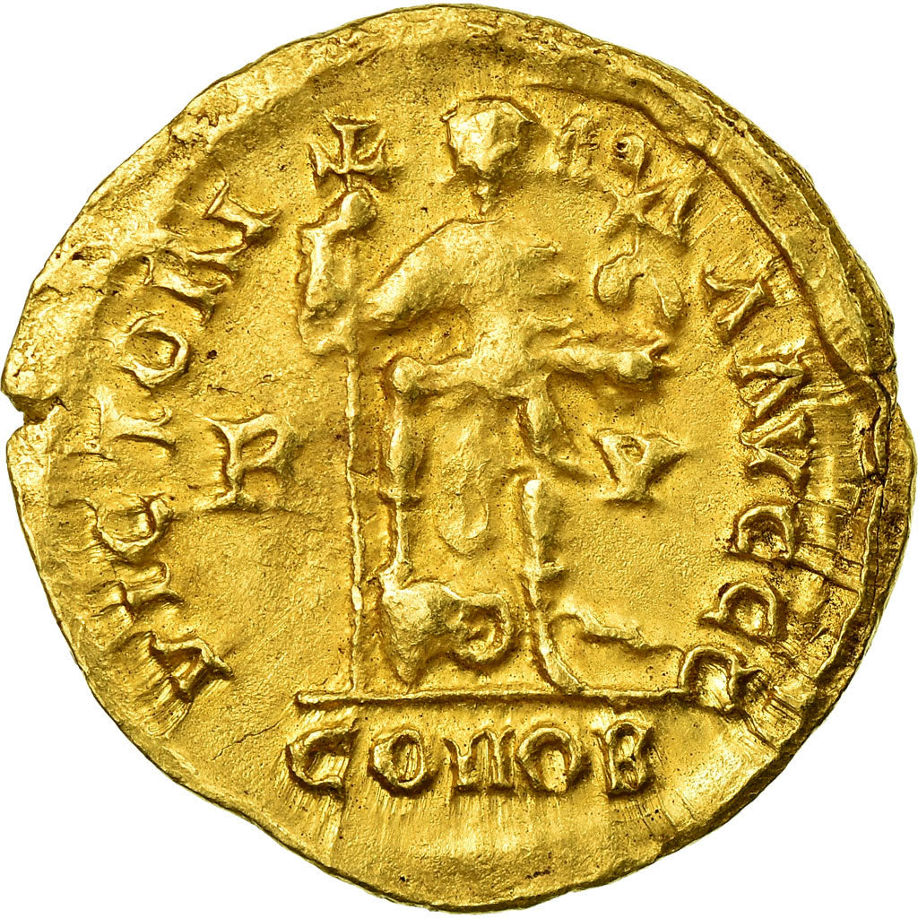 Coin, Valentinian III, Solidus, Ravenna, Visigothic Imitation, VF(30-35), Gold